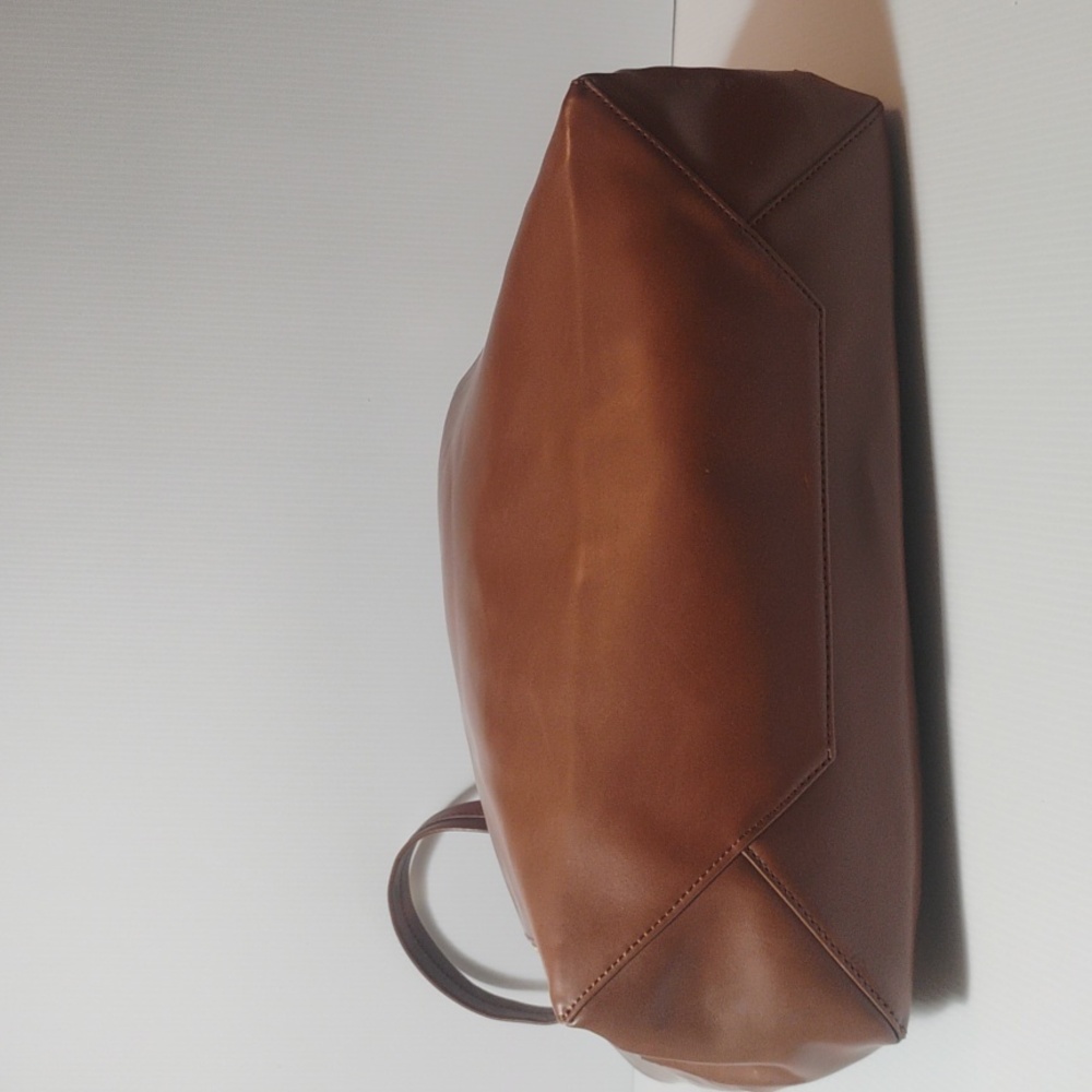 Sorial New York Tribecca Tote 100% Vegan Leather Cognac Brown - Picture 7 of 11